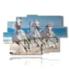 cuadro caballos blancos en la playa - version: 9 pannelli 171x108cm
