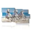 painting white horses on the beach - version: 10 pannelli 183x100cm