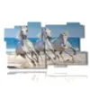 quadro cavalli bianchi in spiaggia - version: 11 pannelli 184x104cm