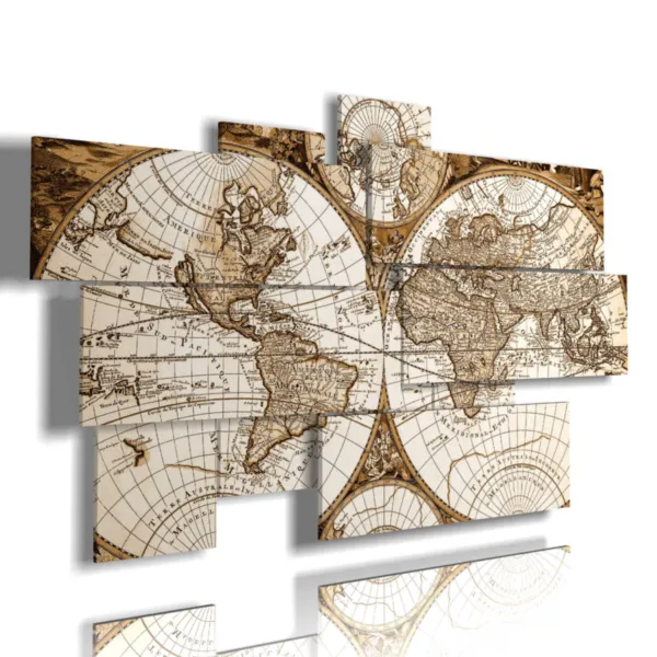 Cadres pour tableaux, mappemonde ancienne