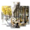 quadro con foto di parigi di giorno per le vie della citta - version: 5 pannelli 89x85cm