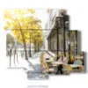 quadro con foto di parigi di giorno per le vie della citta - version: 6 pannelli 113x99cm