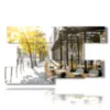 painting with photos of paris by day in the streets of the city - version: 9 pannelli 177x101cm