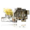 painting with photos of paris by day in the streets of the city - version: 9 pannelli 184x100cm