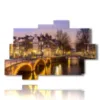 painting with photos amsterdam at night - version: 10 pannelli 173x114cm