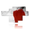 modern black and white and red paintings - version: 7 pannelli 171x104cm