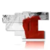 modern black and white and red paintings - version: 7 pannelli 172x103cm