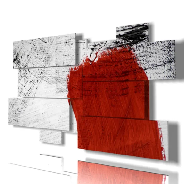 Moderne, schwarz-weiße und rote Gemälde.