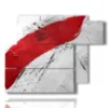 marco moderno abstracto rojo y blanco - version: 6 pannelli 122x96cm