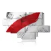 marco moderno abstracto rojo y blanco - version: 12 pannelli 206x119cm