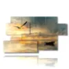 quadro mare barca e gabbiano al tramonto - version: 7 pannelli 157x90cm