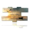 painting sea boat and seagull at sunset - version: 7 pannelli 176x102cm