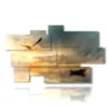 painting sea boat and seagull at sunset - version: 9 pannelli 182x107cm