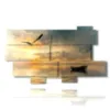 painting sea boat and seagull at sunset - version: 10 pannelli 190x110cm