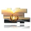 painting sunset in a book heart - version: 10 pannelli 191x106cm