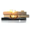 painting sunset in a book heart - version: 17 pannelli 282x112cm