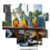 paintings with parrot birds - version: 14 pannelli 162x153cm