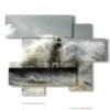 tableau phare dans la tempete de la mer - version: 6 pannelli 127x102cm