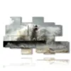 painting lighthouse in the storm of the sea - version: 8 pannelli 171x100cm
