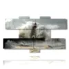 painting lighthouse in the storm of the sea - version: 7 pannelli 176x102cm