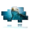 dolphins playing with the camera - version: 8 pannelli 185x113cm