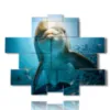 dolphins playing with the camera - version: 13 pannelli 186x152cm