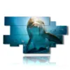 dolphins playing with the camera - version: 12 pannelli 206x119cm