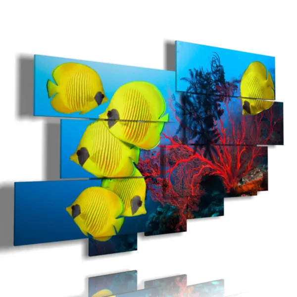 images de tableaux avec des poissons jaunes