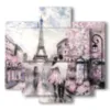 romantisches paris foto mit eiffelturm - version: 5 pannelli 89x85cm
