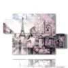 foto parigi romantica con torre eiffel - version: 5 pannelli 128x85cm