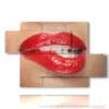 photos sensuelles de femmes et de levres - version: 5 pannelli 128x85cm