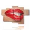 sensual photos of women and lips - version: 6 pannelli 136x91cm