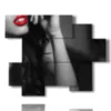 immagini sensuali bianco e nero donna e labbra - version: 6 pannelli 127x102cm