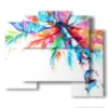 tableau palmier abstrait - version: 5 pannelli 89x77cm