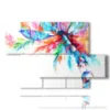 quadro palma astratta - version: 5 pannelli 128x85cm