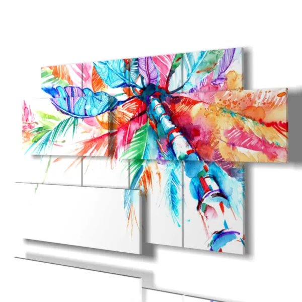 quadro palma astratta stampe design moderne foto  3d Duudaart