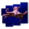 bild von oktopus im blauen - version: 5 pannelli 106x98cm