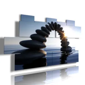 quadro ponte di sassi nel mare stampe design moderne foto  3d Duudaart