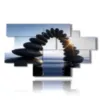 painting bridge of stones in the sea - version: 12 pannelli 206x119cm
