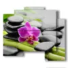 quadri con sassi e orchide - version: 5 pannelli 89x77cm