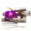 malerei fuer modernes wohnzimmer mit zen effekt orchideen - version: 7 pannelli 157x90cm