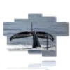painting with whale tail in the - version: 6 pannelli 136x91cm