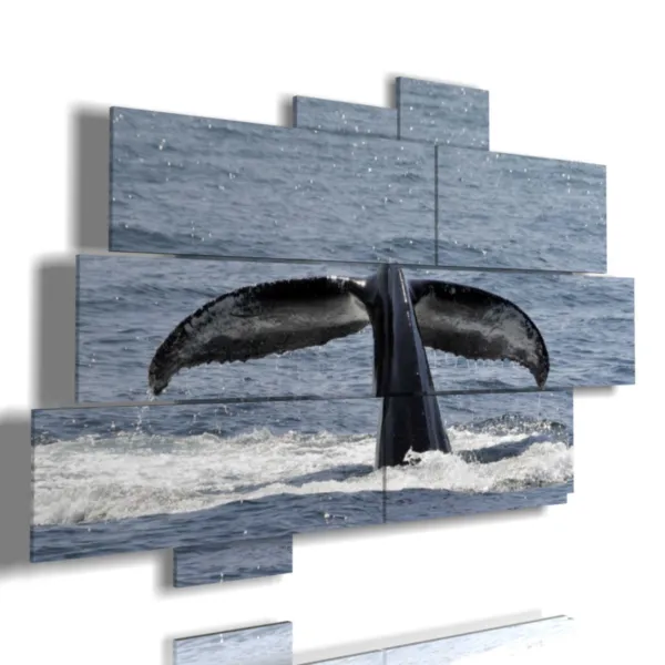 quadro con coda di balena nell acqua stampe design moderne  3d Duudaart