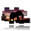 immagini di elefante al tramonto - version: 8 pannelli 171x100cm