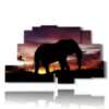 immagini di elefante al tramonto - version: 9 pannelli 173x103cm