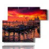 pittore quadro venezia rossa di sera - version: 6 pannelli 122x96cm