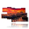 painter painting red venice in the evening - version: 9 pannelli 180x103cm