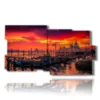 painter painting red venice in the evening - version: 10 pannelli 183x100cm
