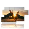 tableaux de biere au coucher du soleil - version: 7 pannelli 157x90cm