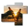 tableaux de biere au coucher du soleil - version: 4 pannelli 94x85cm